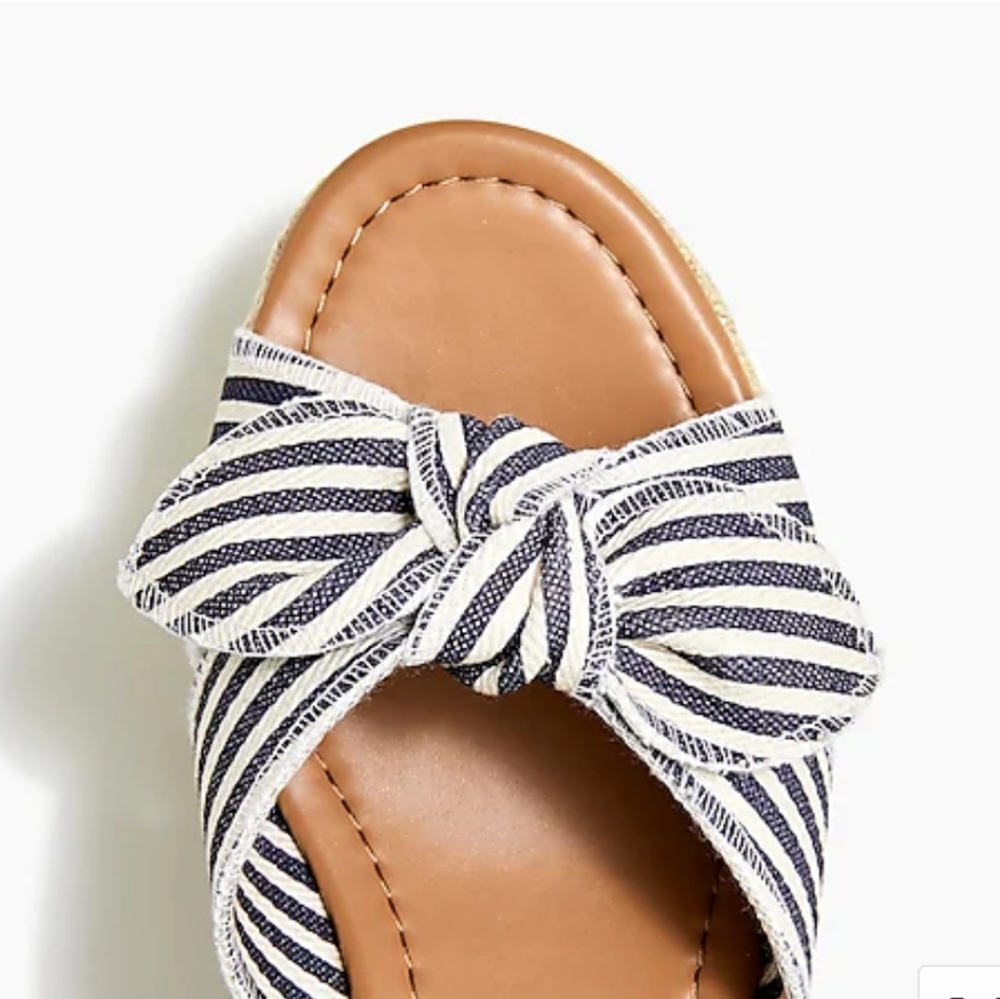 J CREW SIZE 9 CANVAS BOW FLATFORM ESPADRILLES - Picture 2 of 5